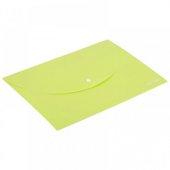 Папка-конверт на кнопке А4 180мкм салатовая полупрозрачная DELI 