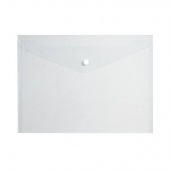 Папка-конверт с кнопкой, А4, 150 мкм, прозрачная