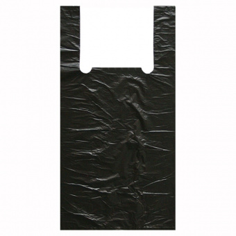 Пакет «майка», ПНД, 30 × 16 × 57 см, сверхпрочный, черный