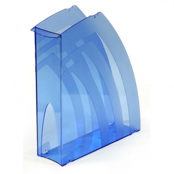 Лоток вертикальный для бумаг «Премиум», ширина 70 мм, тонированный, синий