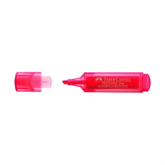 Текстовыделитель «1546», скошенный наконечник 5 мм, флуоресцентный красный