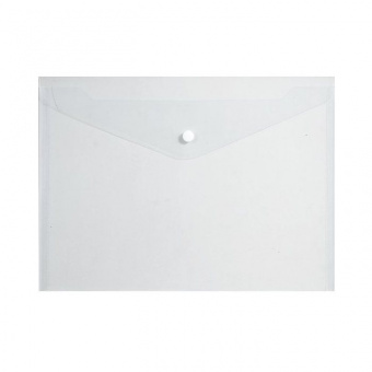 Папка-конверт с кнопкой, А4, 180 мкм, прозрачная