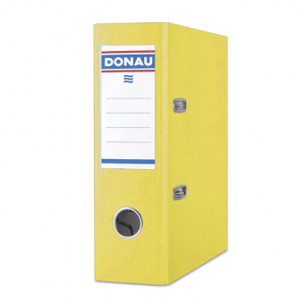 Папка-регистратор «Donau», А5, с покрытием из ПВХ/ЭКО, 75 мм, желтая