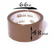 Скотч упаковочный «Nova Roll 203», 48 мм × 66 м, коричневый, 40 мкм