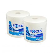 Полотенца бумажные Focus Jumbo промышленные, 2-х слойные, 24×35 см, белые, 350 м. 1000л. (протирочный материал)