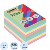 Блок самоклеящийся Attache Economy 76x51 мм 8 цветов (1 блок на 400 листов)
