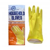 Перчатки хозяйственные Лотос, латексные, с ворсовой подложкой, размер L