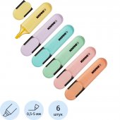 Набор маркеров текстовых "Bright Liner Pastel" Kores 6шт., ассорти