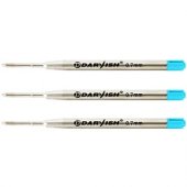 Стержень шариковый объемный 98мм металличесткий, цвет чернил синий (тип Parker)