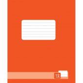 Тетрадь А5 12л узкая линия двухцветная обложка мелованный картон, оранжевая