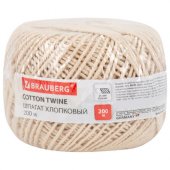 Шпагат хлопковый для прошивки документов, вязания, макраме, длина 200 м, диаметр 2 мм, BRAUBERG Шпагат хлопковый для прошивки документов, вязания, макраме, длина 200 м, диаметр 2 мм, BRAUBERG