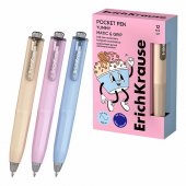 Ручка шариковая автоматическая ErichKrause Poсket Pen Matic&Grip Yummy 0.5, цвет чернил синий 