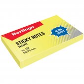 Блок самоклеящийся Berlingo "Ultra Sticky", 50х75мм, 80л, желтый неон
