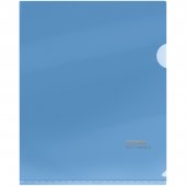 Папка-уголок СТАММ А5, 180мкм, пластик, прозрачная, синяя