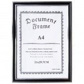 Рамка пластиковая со стеклом 21х29.7, графит с двойным посеребрением, GROSS