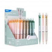 Карандаш механический Deli Linfini 0,5мм грип, с ластиком, ассорти