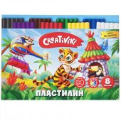Пластилин Creativiki, 8 цветов, 120 г, со стеком