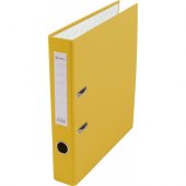 Папка-регистратор А4 50мм желтый ПВХ LAMARK601 метал.окантовка/карман, собранный  