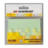 Блок самоклеящийся Silwerhof, 75 × 100 мм, 100 л., зеленый