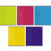 Тетрадь «Яркие цвета» А5, 40 листов, на скрепке, широкая линия, 5 видов