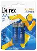 Батарея щелочная Mirex LR6 AA 1.5V 2шт (2/24/240), ecopack