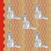 Скетчбук Канц-Эксмо «Полосатые кошки (графика)», 195 × 195 мм, 80 л, квадратный, крафт-бумага
