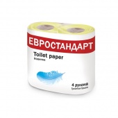Туалетная бумага «ЕвроСтандарт», 4 шт., желтая