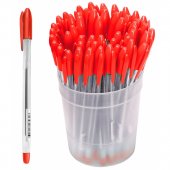 Ручка шариковая масляная СТАММ «VEGA», 0,7 мм, стержень красный.