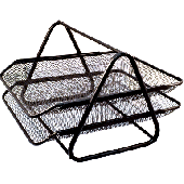 Лоток для бумаг 2-х секционный, метал. "deVENTE" 35х29,5х21 см, черный