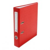 Папка-регистратор А4 50мм красный ПВХ LAMARK601 метал.окантовка/карман, собранный  