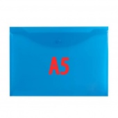 Папка-конверт с кнопкой, А5, 140 мкм, синяя