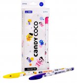 Ручка шариковая Linc CANDY COCO синяя 0,6 мм, ассорти круглый корпус, игольчатый наконечник