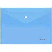 Папка-конверт с кнопкой Berlingo «Starlight», А4, 180 мкм, прозрачная, голубая