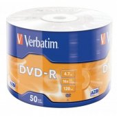 Диск DVD-R 4.7Gb 16х Verbatim в пленке 50шт.