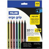 Карандаши цветные Milan «Ergo Grip», 10 цветов, трехгранные, заточенные
