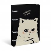 Тетрадь со сменным блоком 120 л. А4 клетка на кольцах LOREX MOOD CAT мелованный картон, soft touch