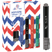 Маркер перманентный "Attomex" круглый корпус, пулевидный наконечник, ширина линии 3 мм, черный