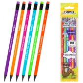 Набор карандашей чернографитных FUNSTER FUNNY NOTES CLRD, 6 штук, HB, с ластиком