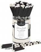 Ручка шариковая на масляной основе LOREX NAUGHTY CAT Slim Soft синяя 0,5 мм, синий круглый корпус, покрытие ultra-soft touch, игольчатый нак