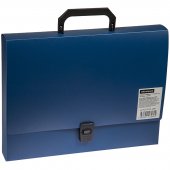 Папка-портфель OfficeSpace, А4, пластик, 1 отделение, синий