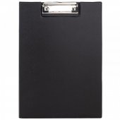 Папка-планшет с зажимом и крышкой Deli, A4, ПВХ, карман, черная