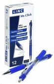 Ручка шариковая автоматическая Linc Mr. Click синий 0,7 мм грип игольчатый наконечник
