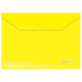 Папка-конверт на кнопке, А4, 180 мкм, желтая