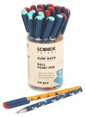 Ручка маслян. LOREX KIDS SURF DUCK Slim Soft синий 0,5 мм ассорти кругл. корп. ultra-soft touch игольчатый наконечник