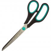 Ножницы Attache 215 мм, с пластиковыми прорезиненными ручками, цвет зеленый/черный