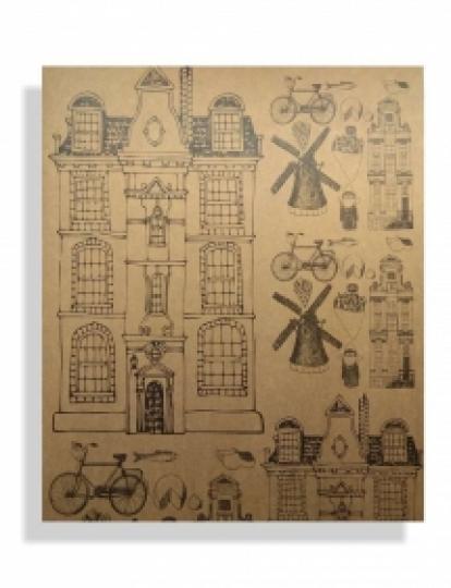 Тетрадь А5 48л клетка общая (скоба) ф.170х205мм 1+0, серия Старая Европа