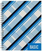 Тетрадь А5 80л BASIC клетка, обл. мел.картон, на гребне (10)