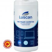 Салфетки влажные для экранов LUSCAN (Attache Selection) с антистатическим эффектом 11.2x17 см (100 штук в тубе)