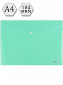 Папка-конверт на кнопке А4 180мкр, зеленый