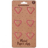 Скрепки металлические "Сердечко" цветн. "Darvish" 6шт/уп (набор)